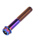 Titanium Flange Hex Head Bolt M10x60mm Pitch 1.25mm Burnt Blue Grade 5 6AL4V Titanium Alloy Pack Of 4 Heavy Duty Screws