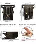 Dimensions and application of Four Piece Foldable Support Frame With Self Lock Hinges for folding tables and beds.