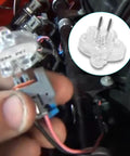 DPTOOL fuel injector noid light test kit with clear two-pin plug; compatible with GM, Ford, Bosch PFI/TBI.