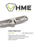 Heavy Duty Aluminum T Post Fence Step With Integrated Nylon Pouch Rock Solid Grip For No Sweat Farmyard Crossing And Slick Outdoor Trekking With Secure Safety, close-up of product.