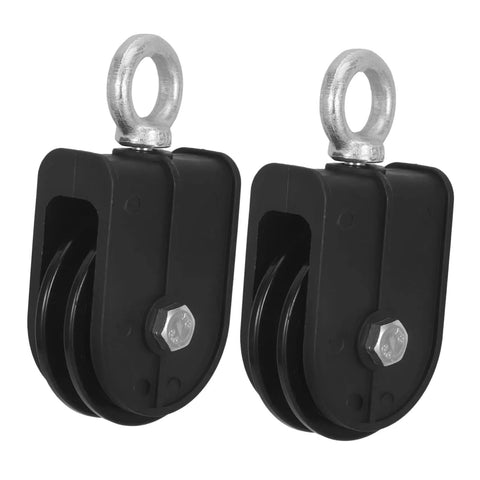 Heavy Duty 70mm Stainless Steel Cable Pulley Block Set With Silent Swivel Lifting Wheel For DIY Gym Pulley System, pair shown