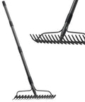 Heavy Duty Metal Garden Rake With 17 Prongs, 17 Inch Wide And 50 Inch Long Handle, Rustproof And Skidproof, Perfect For Leaves, Debris, Mulch.