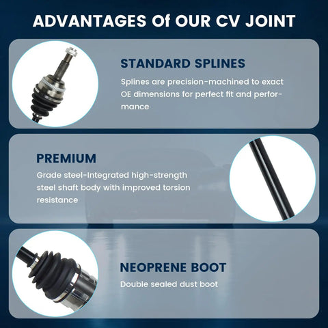 Front Left CV Axle Shaft Assembly For Corolla Matrix Vibe - Driver Side Driveline Replacement, OE-Style Fit, Fits 2003-2018 Models, Durable CV Joint, Easy Install, Reliable Drivetrain Upgrade. Steel axle with neoprene boot