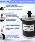 24V 100W Brushed DC Scooter Motor With 9 Tooth Sprocket Kit For Electric Scooters Delivers 2700 RPM And 0.35 Nm Torque Instant Rotation Recovery Snappy Power Smooth Ride Easy Plug And Play Install, black motor with aluminum shell and 8mm shaft