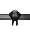 Durable Universal Fit Lawn Spreader Replacement Parts With Pro Grade Anti Clog Mechanism, black plastic, front view.