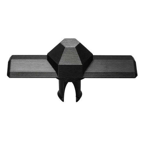 Durable Universal Fit Lawn Spreader Replacement Parts With Pro Grade Anti Clog Mechanism, black plastic, front view.