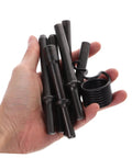 Heavy Duty Pneumatic Air Hammer Bit Kit With Smooth Chisels And Pin Punch Tools For Tight Auto Repair Tough Construction Jobs And Badass Metal Work Out The Box, black steel bits in hand