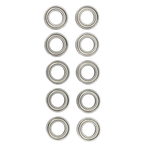 High Performance Steel Shielded RC Ball Bearings Kit For One Tenth And One Eighth Remote Control Cars Ten Pieces Silver