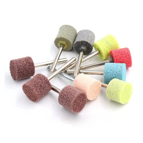 Premium Nylon Fiber Polishing Wheels With 1/8 Inch Shank For High Grit Buffing And Fine Finishing On Metal Or Wood Up To 1000 Grade Grit, colorful polishing wheels with metal shanks.