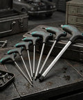 Check Out This Sick T-Type Hex Key Set With 7 Pieces featuring rugged Black Oxide finish for insane leverage on tough bolts, perfect auto repair or DIY furniture tweaks that actually grip tight spots without slipping a single bit. 7-piece T-handle hex key set