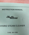 No Fuss Steam Cleaner Operator Manual SE 150B S 809 Replacement Guide displayed on green paper, instructions for steam cleaning.