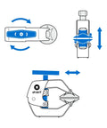 Diagram of Pro Grade Anti Clamp Opening Tool For Phones And Tablets With Dual Suction Cups And Adjustable Opening Force.