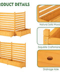 Outdoor Air Conditioner Fence Privacy Screen With Planter Box For Trash Cans And Pool Equipment Enclosure No Dig Kit Two Panels Durable Natural Fir Wood With Weather Resistant Finish details showing craftsmanship and drainage hole.