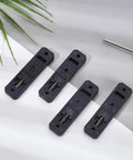 10 Pack DIN Rail Mounting Brackets 76x20x8mm Rectangle Universal Nylon Mounting Supports, black brackets on table
