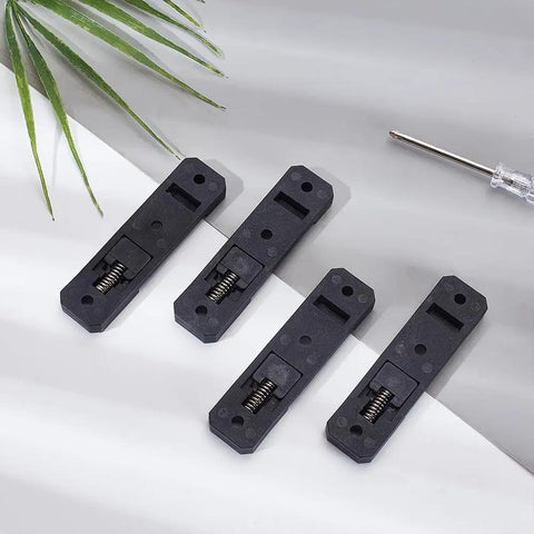 10 Pack DIN Rail Mounting Brackets 76x20x8mm Rectangle Universal Nylon Mounting Supports, black brackets on table