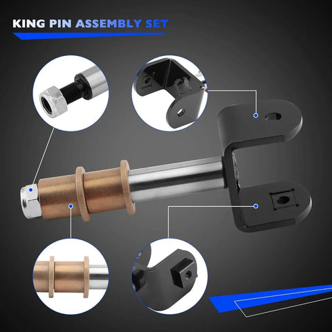 Front End King Pins Repair Kit For 2003.5 Up Precedent Gas And Electric Golf Carts Rebuild Kit with bushings and lock nuts