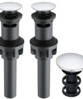Solid Build Universal Pop Up Sink Drain Stopper With Overflow Chrome Finish Anti Clog Design For Kitchen And Bathroom Sinks, featuring silicone gasket.