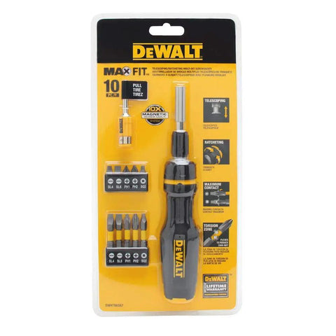 Max Fit TR Multi-Bit SD Screwdriver Bit Set For Quick Change Home And Pro Jobs in packaging with magnetic bits visible.