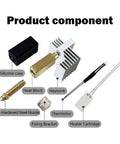 0.4mm Ceramic Hotend Upgrade components for Elegoo Centauri Carbon Printer, includes brass-hardened steel nozzle, heat block, and thermistor.