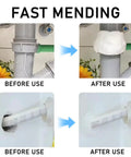 DIY Friendly Waterproof Sealant Mastic 6 Pack White Seal Putty For Ducts And Drains shown in use on pipes and wall holes