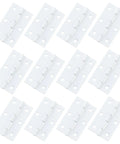 Heavy Duty White Iron Folding Butt Hinges 2.5 Inch With Commercial Grade Zero Play Action For Chicken Coops And Garden Gates Rust Tough Smooth Swinging Hardware 12 pack.