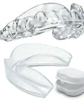 Two Pack Sports Mouth Guards For Game Ready Protection With Custom Fit To Any Mouth Size Moldable Comfort No BPA Clear Color Included Free Carrying Case