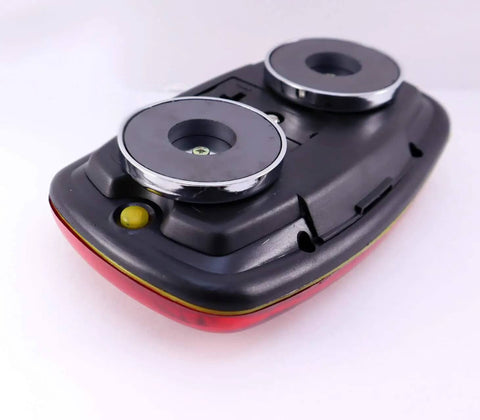 Back view of Lite It Red LED Trailer Light With Magnetic Mount Battery Powered Wireless Tail Light For Trailers Ultra Low Profile Heavy Duty Magnets Two Modes Flash Or Steady