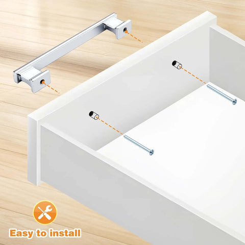 Installation of Polished Chrome Cabinet Pulls 5 Pack With 3 Inch Hole Centers 76mm Durable Zinc Alloy Kitchen Cupboard Drawer Hardware