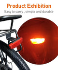 Rear LED Tail Light For Electric Bikes 6V To 60V Waterproof Rider Light mounted on bike rack for safe night riding