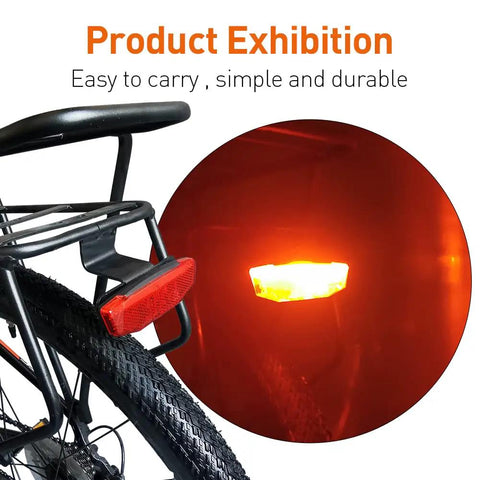 Rear LED Tail Light For Electric Bikes 6V To 60V Waterproof Rider Light mounted on bike rack for safe night riding