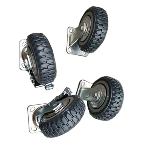 Heavy Duty Caster Wheels With Top Plate Swivel And Brakes for furniture, workbenches, trolleys, garage and workshop projects