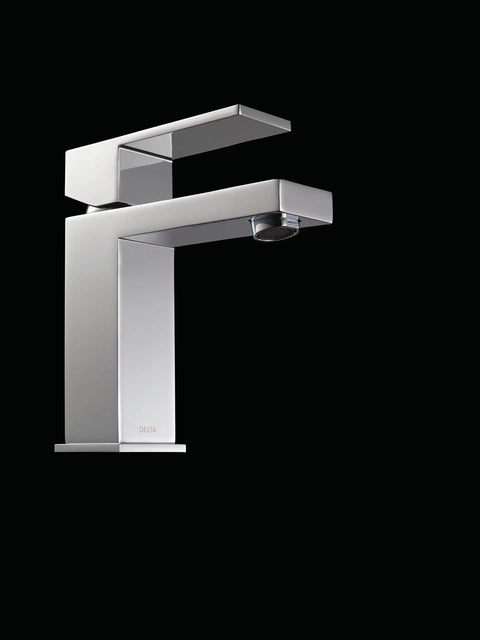 Single Hole Modern Bathroom Faucet Chrome Finish With Metal Pop-Up WaterSense Labeled ADA Compliant Rigid Spout 567LF-MPU-PP