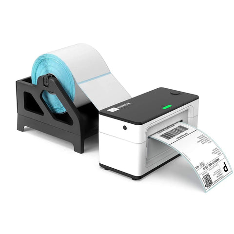 Heavy Duty Pro Grade Label Holder For Rolls And Fan Fold Labels Compatible With Most Desktop Thermal Printers, Black Finish