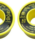 Gas Line Thread Seal Tape Poly-Temp Yellow PTFE Three Quarter Inch By Five Hundred Twenty Inches Extra Heavy Density For High Pressure Gas Piping Oxygen Compatible CSA Approved UL Listed 10,000 PSI 2 Pack, two rolls