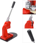 Ycauty 37Mm Button Maker Machine ergonomic handle craft tool press in red, ideal for creating custom badges and event pins.