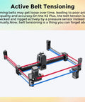 Active belt tensioning system of K2 Plus Combo 3D Printer With CFS Multi Color Printing Up To 16 Colors, showcasing pressure sensors.