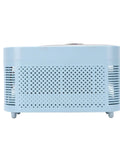 Portable Countertop Mini Ice Maker Makes Ten Snappy Cubes On The Fly In Just Fifteen Minutes With Ultra Quiet Operation back view with ventilation holes.