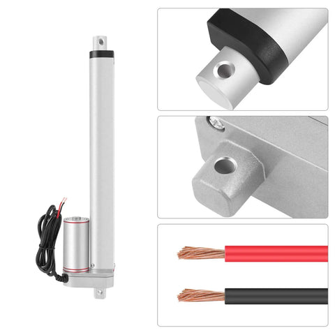 Beast Ready 300Mm Stroke 750N DC 12V Linear Actuator For Home Automation Ultra Quiet Lift Motor With Low Power Draw Built Tough For DIY Projects, aluminum body with wiring