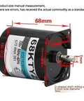 Front view of 28W 220V Small AC Motor with Low Speed Reversible Permanent Magnet Synchronous Drive, dimensions labeled