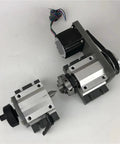 Dead Simple Setup Cnc Rotary Axis Upgrade Fourth A Axis Mounting Kit Utilizing Nema23 Stepper Motor with three jaw chuck.