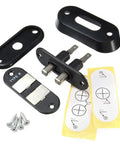 Sliding Door Contact Kit With Metal Power Transfer Connector For Central Locking Actuators, Waterproof Dustproof Spring Pin Hardware For Trucks And Utility Vehicles, Black close-up kit with screws and mounting plates