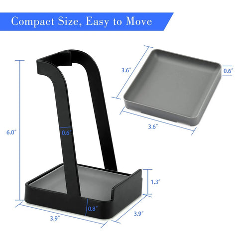 Hella Convenient Multi Function Kitchen Utensil And Pot Lid Organizer Pad With Spoon Rest Ladle Holder Catch Mat Drip Tray Washable Heavy Duty Stick Mount Black dimensions with height and size details