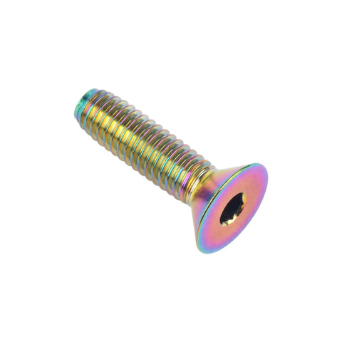 Titanium M4x15mm Countersunk Flat Head Hex Socket Cap Screws Pack Of 6 Multicolor 6Al4V Titanium Alloy DIN7991 For Bikes
