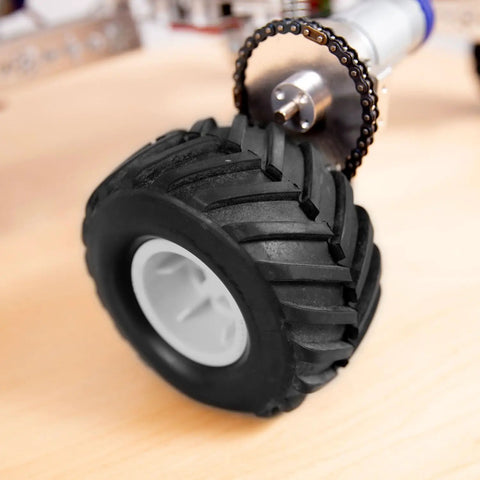 All Terrain Tire Kit For TETRIX MAX Robotics with monster truck style wheel and foam insert for traction