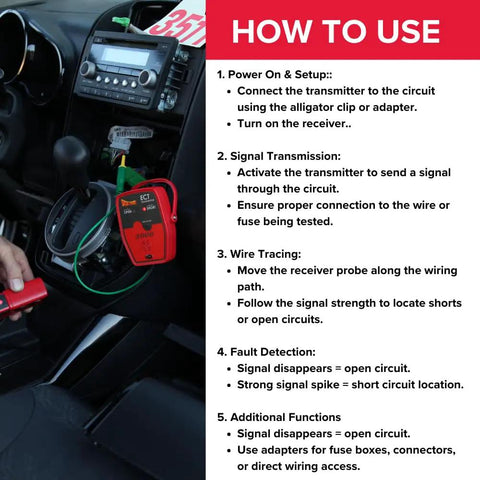 How to use Circuit Tracer For Shorts And Opens With Smart Transmitter And Receiver in a car diagnostics setup