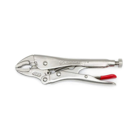 5 Piece Pro Grade Locking Pliers Set With Curved Jaw And Long Nose Pliers Featuring Wire Cutter Includes 5, 7, And 10 Inch Curved Jaw