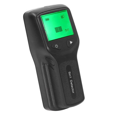 TOPINCN Stud Finder Wall Scanner 5 in 1 Ac Wire Metal Detection (Black) with green display and ergonomic grip for easy use.