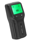 EVGATSAUTO 5 in 1 Stud Finder Wall Scanner Electronic Wood Metal Stud Detector with LCD Display and Audio Alarm for AC Wire Pipe Joist Beam Detection (Black) showing LCD screen and buttons.