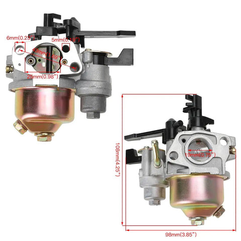 Beefed Up Carburetor Filter Spark Plug Kit For 6.5HP Predator 196cc 212cc GX160 GX200 with dimensions
