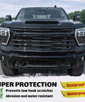 Front view of 2020 to 2026 Silverado with OEM Style Tow Hook Covers For 2020 To 2026 Silverado 2500 3500 HD With Silicone Rubber.
